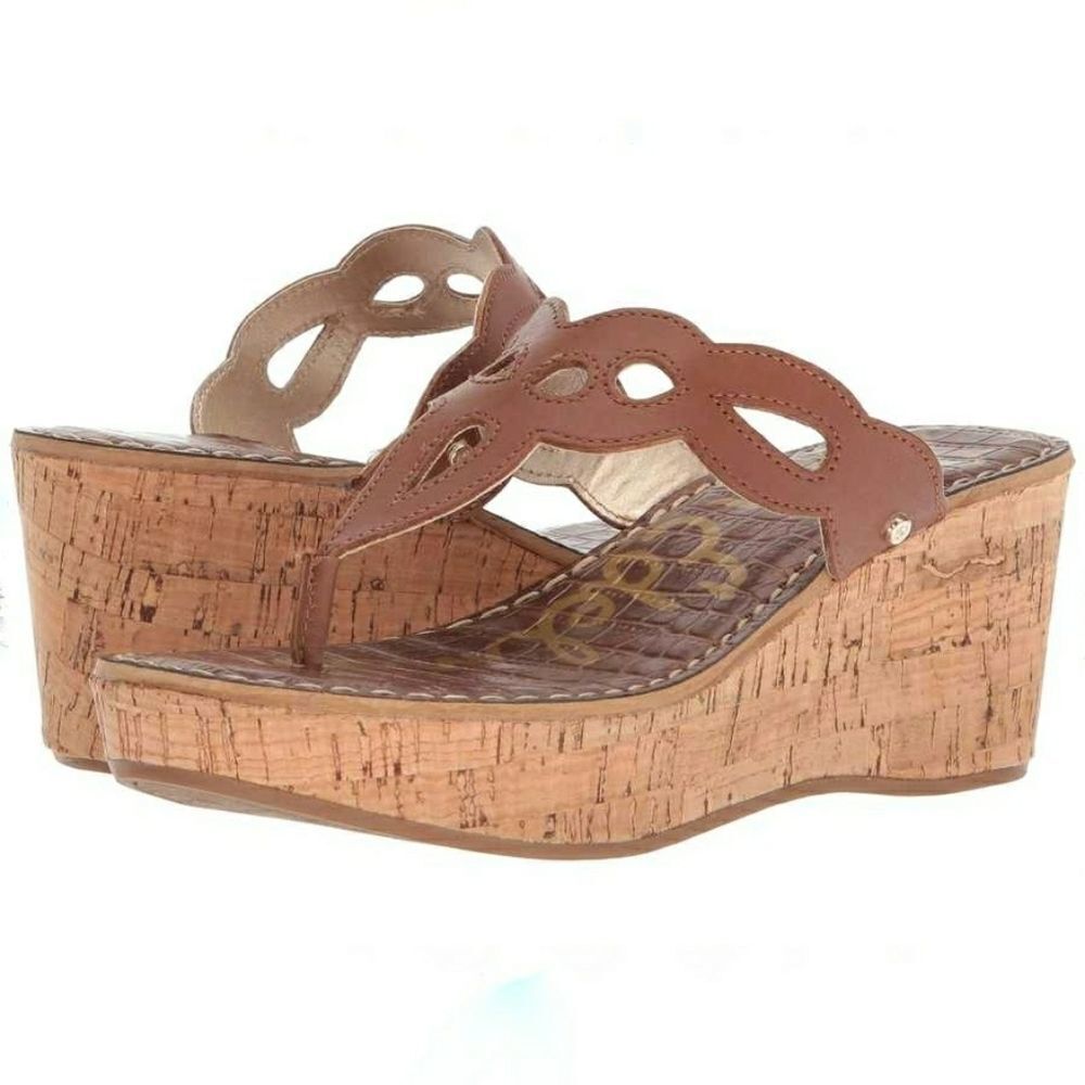 SAM Edelman Ralphie Leather Thong Wedge Sandals